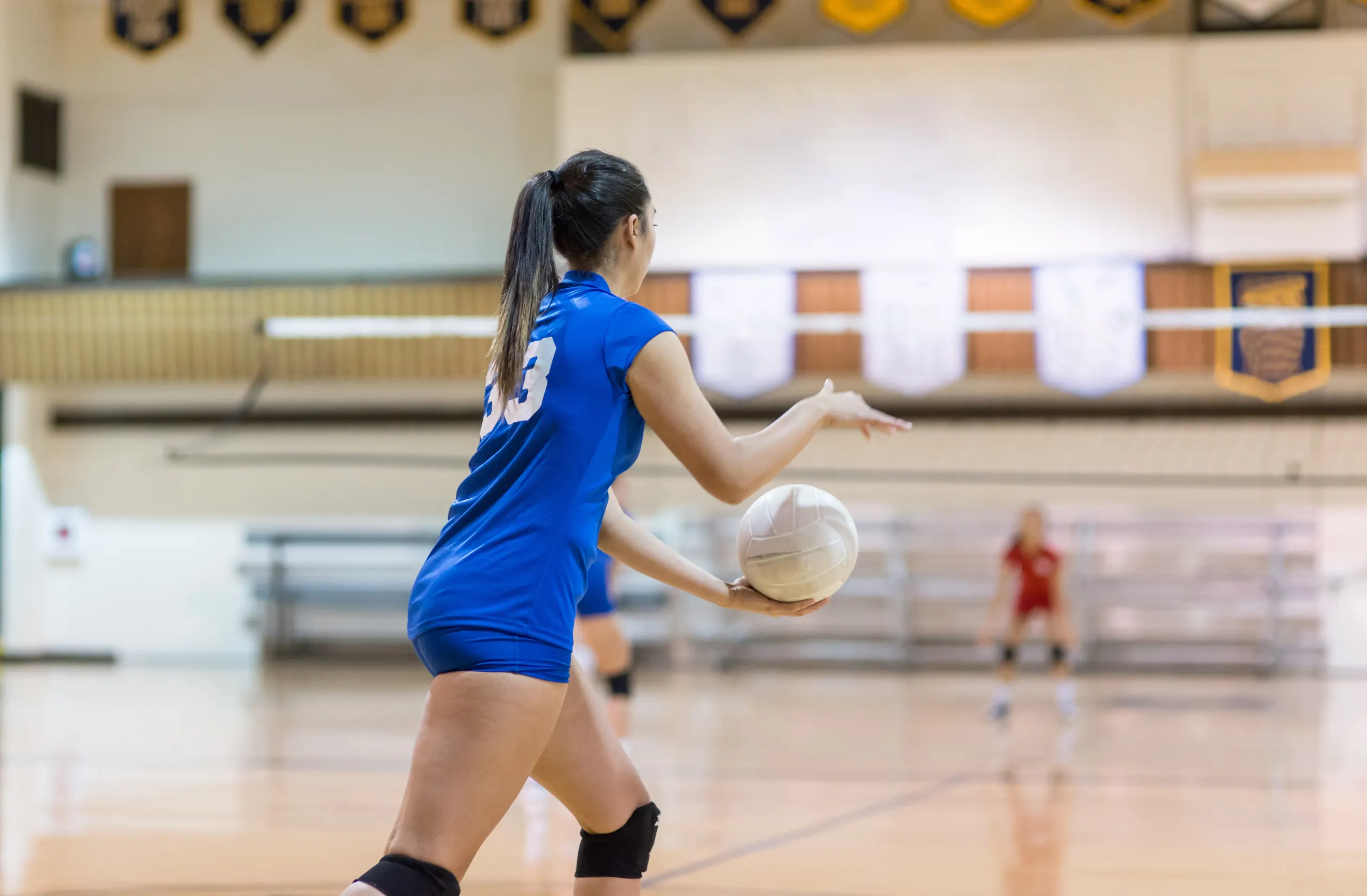 Volleyball players in action